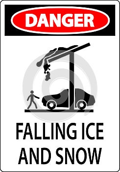 Ice and Snow Danger Sign Caution - Falling Ice And Snow Sign