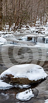 Ice and Snow on Little River in the Great Smoky Mountains
