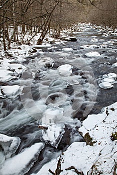 Ice and Snow on Little River in the Great Smoky Mountains