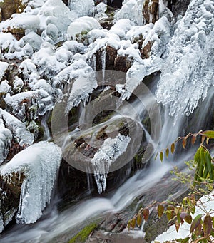 Ice and Snow on Little River in the Great Smoky Mountains