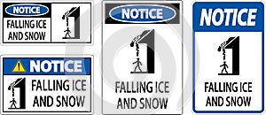 Ice and Snow Warning Sign Caution - Falling Ice And Snow Sign