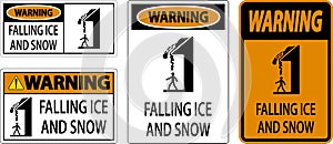 Ice and Snow Warning Sign Caution - Falling Ice And Snow Sign