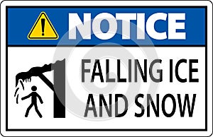 Ice and Snow Warning Sign Caution - Falling Ice And Snow Sign