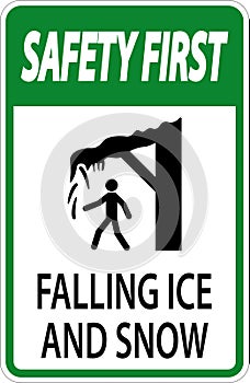 Ice and Snow Warning Sign Caution - Falling Ice And Snow Sign