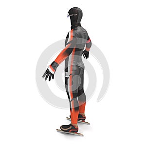 Ice speed skater uniform on white. 3D illustration