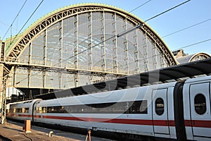 ICE speed train on train platform