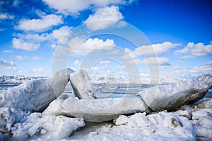 Ice stack in the sea.