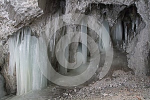 Ice stalactites, Slovak Paradise National park, Slovakia