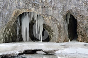 Ledové stalaktity, Národní park Slovenský ráj, Slovensko