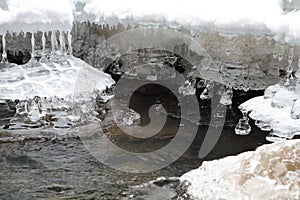 Ice stalactites, Slovak Paradise National park, Slovakia