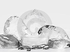 An ice stand for displaying your procuct 3D render photo