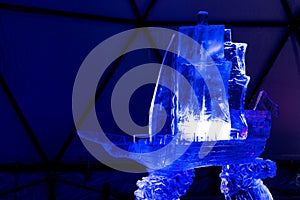 Ice statue of a ship