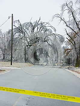 Ice Storm Road Block
