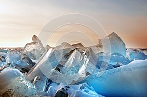 Ice on the surface of Lake Baikal