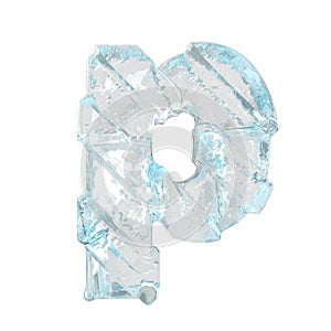 Ice symbol with diagonal thick straps. letter p