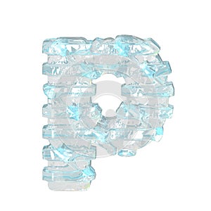 Ice symbol with thin horizontal straps. letter p