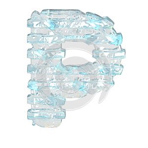 Ice symbol with thin horizontal straps. letter p