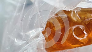 Ice Tea on Plastic in summer