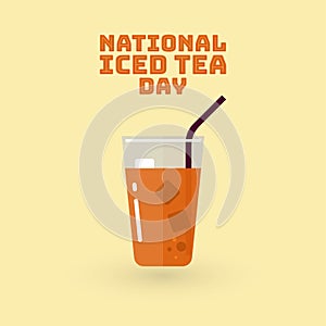 Ice tea vector icon. National Iced Tea Day Design Concept, perfect for social media post templates, posters, greeting cards, banne