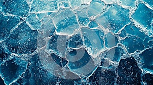 Ice Texture Cracks Abstract Blue Winter - AI Generated