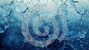 Ice Texture Cracks Abstract Blue Winter - AI Generated