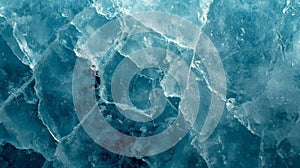 Ice Texture Cracks Abstract Blue Winter - AI Generated