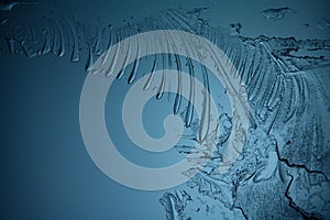 Ice texture, macro, blue broken cold the background