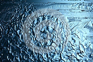 Ice texture, macro, blue broken cold the background