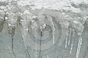 Ice texture on metallic surface