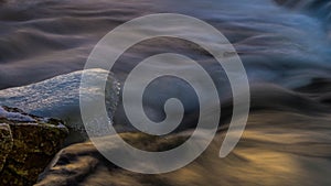 Ice thaws in the rough river