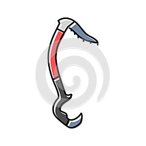 ice tool axe mountaineering adventure color icon vector illustration