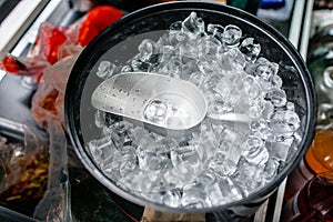 Ice Tube in the bucket. coctail party.