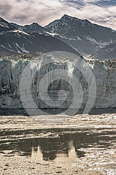 Ice wall portrait of Hubbard Glacier, Disenchantment Bay, Alaska, USA