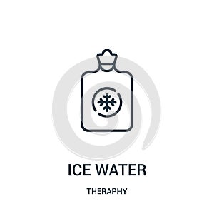 ice water icon vector from theraphy collection. Thin line ice water outline icon vector illustration