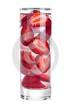Ice water with strawberries