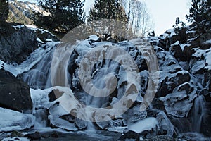 ice waterfall in the Pyrenees