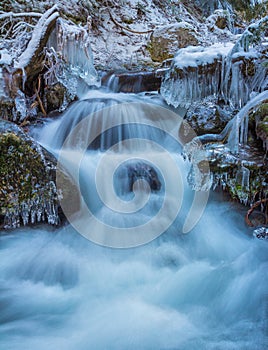 Ice and Waterfall, Washington State
