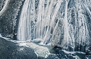 Ice waterfall in winter season