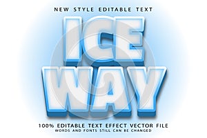 Ice Way editable text effect emboss modern style