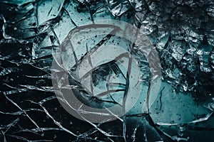 Ice winter background cracks grunge texture with copy space for design, AI generated