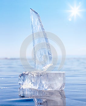 Ice yacht on winter Baical