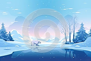 icebear in snowy winter landscape AI generated