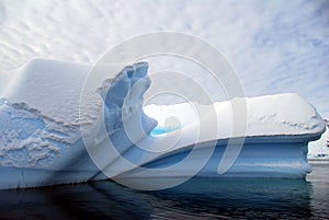 Iceberg with arched lines