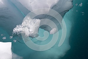 Iceberg below water surface