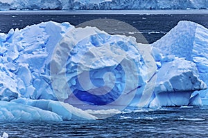 Iceberg Blue Glaciers Dorian Bay Antarctica photo