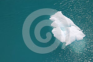 Iceberg on blue ocean