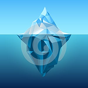 Iceberg in blue ocean vector background