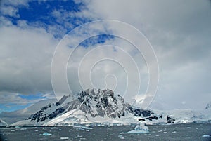 Iceberg, brash ice, mountain glacier photo