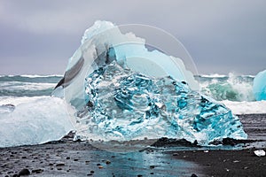 Iceberg at Diamond Beach Joekulsarlon in Iceland, Europe