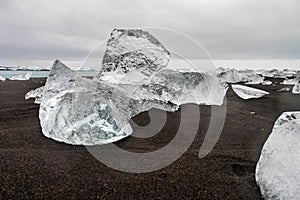 Iceberg at Diamond Beach Joekulsarlon in Iceland, Europe